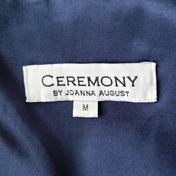 Ceremony by Joanna August Navy Blue Chiffon Aurele Cap-Sleeve Wrap Dress - Picture 5 of 5